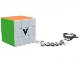 V-cube 3x3 kulcstartó kocka egyenes, fehér