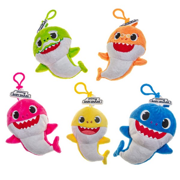 Baby Shark Plüss Kulcstartó 13 cm, többféle
