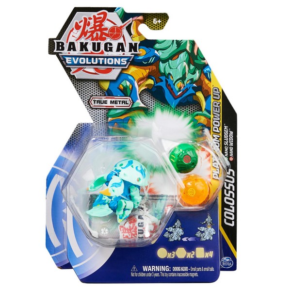 Bakugan Diecast Indítsd el labda Colossus Türkiz, Nano Sludgem
