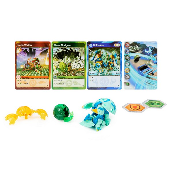 Bakugan Diecast Indítsd el labda Colossus Türkiz, Nano Sludgem