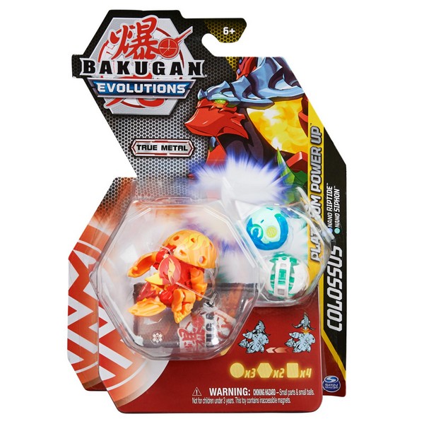 Bakugan Diecast Indítsd el labda Colossus narancs, Nano Riptide