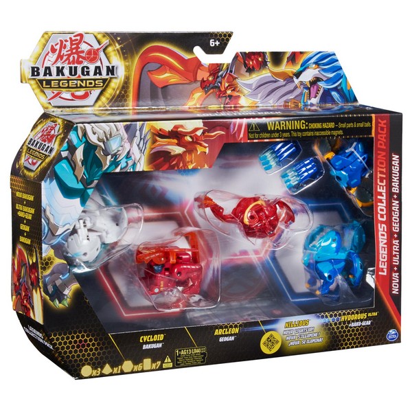 Bakugan S5 Legends kollekció Cycloid,Arcleon, Nillious, Hydorous