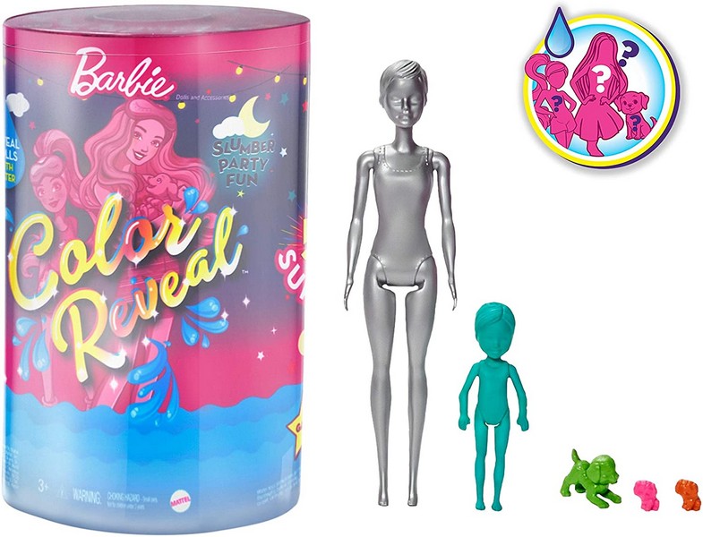 Barbie Color Reveal Pizsiparty Barbie és Chelsea babával