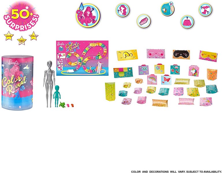 Barbie Color Reveal Pizsiparty Barbie és Chelsea babával