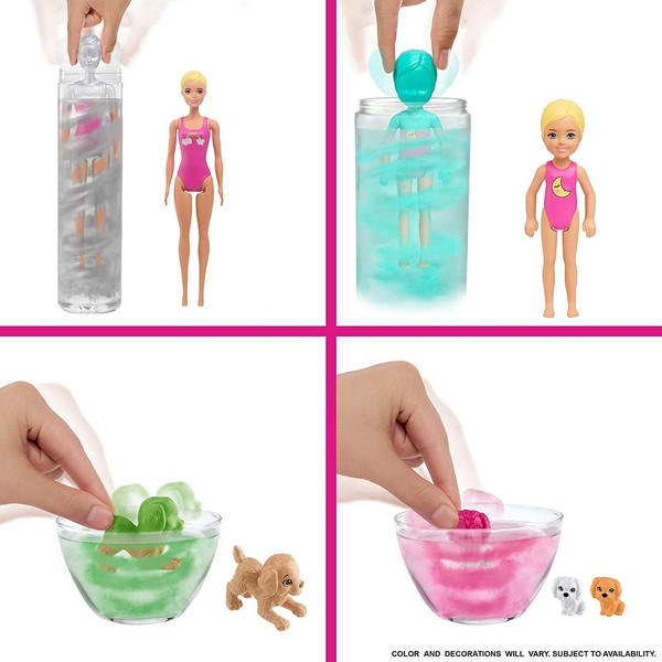 Barbie Color Reveal Pizsiparty Barbie és Chelsea babával