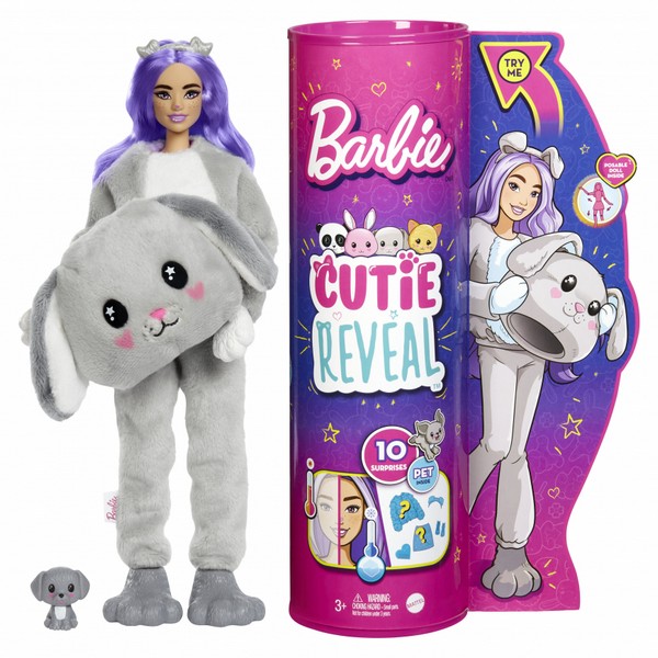 Barbie Cutie Reveal Meglepetés Baba Szürke Kutya (1. Sorozat)
