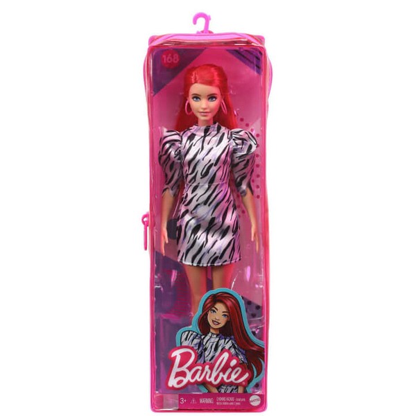 Barbie Fashionista Barátnők - Baba Zerbamintás Ruhában (168)