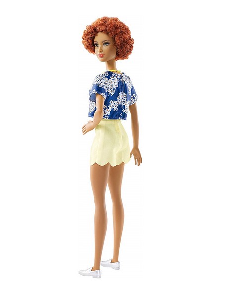 Barbie Fashionista baba ruhával - vörös göndör hajú