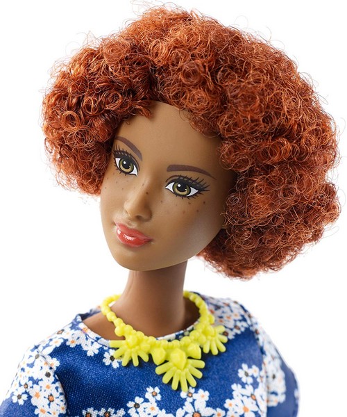 Barbie Fashionista baba ruhával - vörös göndör hajú