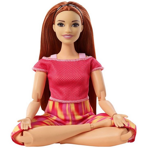 Barbie Hajlékony Jógababa Rózsaszín Ruhában