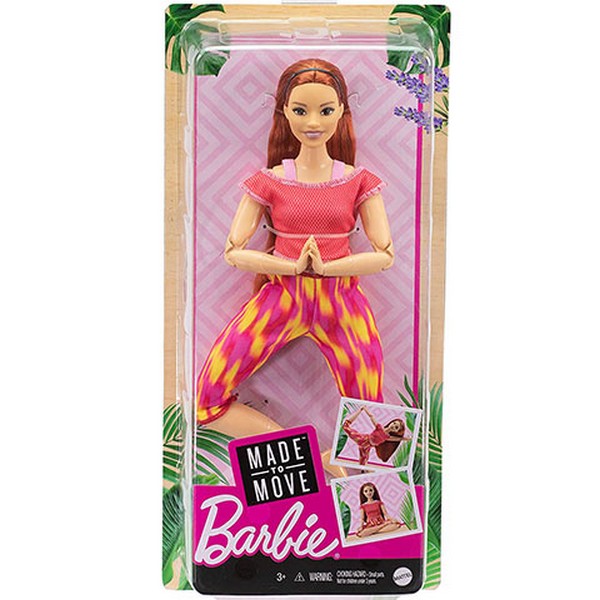 Barbie Hajlékony Jógababa Rózsaszín Ruhában