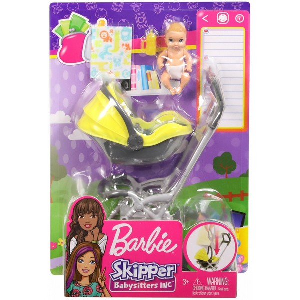 Barbie bébiszitter kiegészítő szett Babakocsi