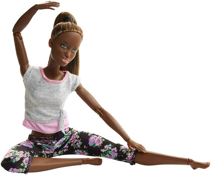 Barbie hajlékony jógababák Szürke pólóban (2018)