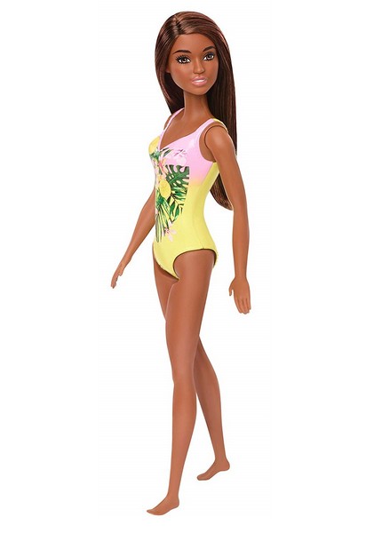 Beach Barbie - Barna hajú, sárga fürdőruhában