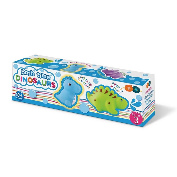 Buddy &amp; Barney Fürdőjáték Világító Spriccelő Dínó 3 db-os