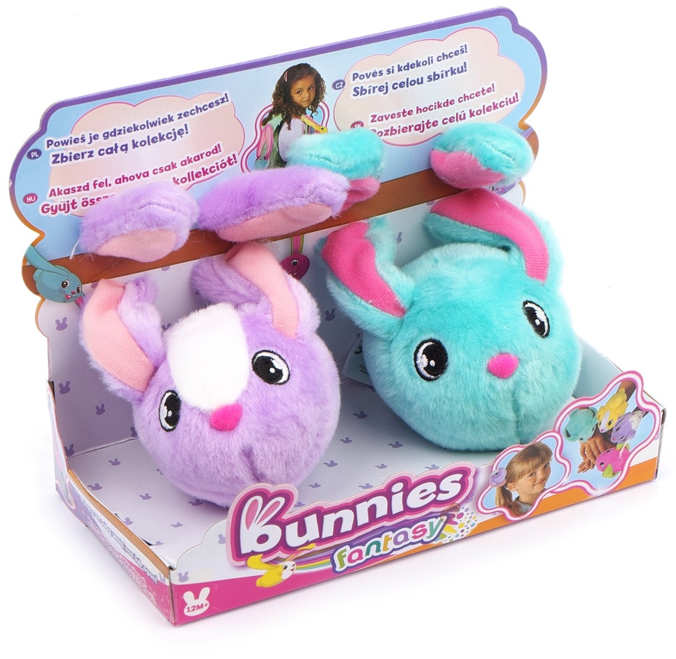 Bunnies Lógj velem fantázia nyuszi párban Lila-Fehér + Türkiz