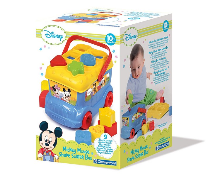 Clementoni Baby Formabedobó Mickey Egér Autóbusz