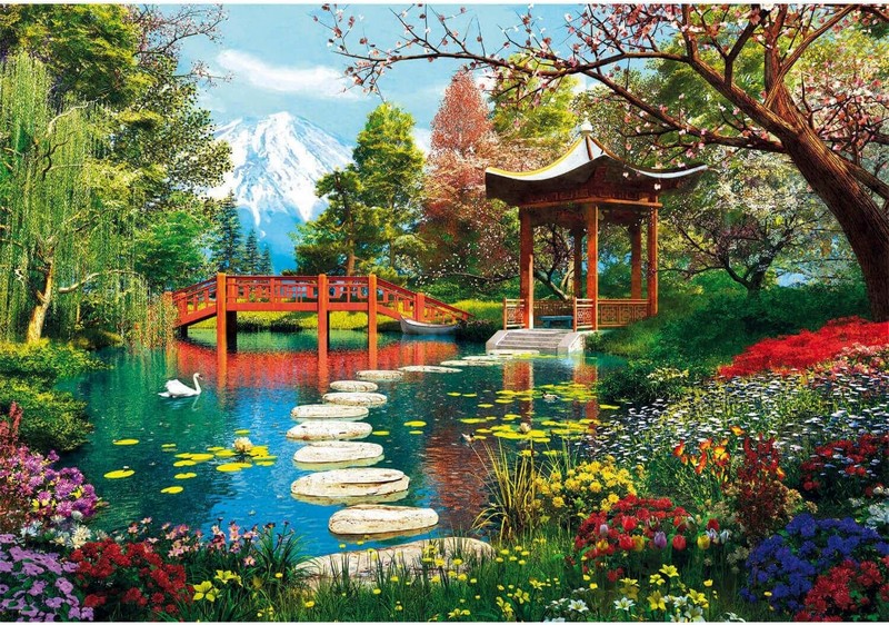 Clementoni Puzzle 1000 db HQC - Fuji Garden (kompakt doboz)
