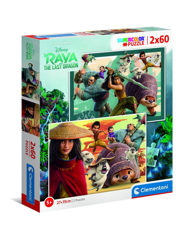 Clementoni Puzzle 2x60 db-os SuperColor - Raya és az utolsó sárkány