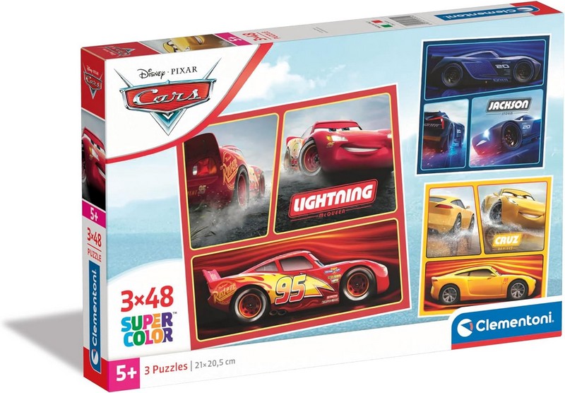 Clementoni Puzzle 3X48 db Supercolor - Cars