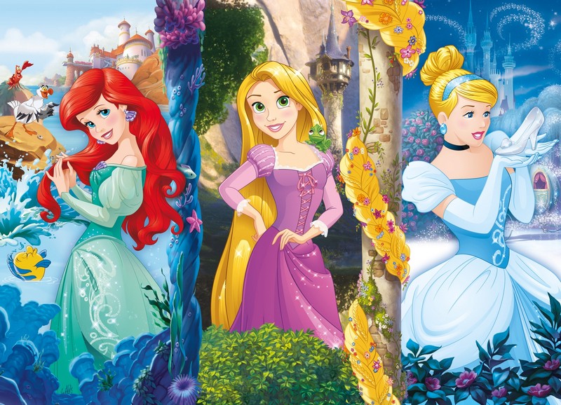 Clementoni Puzzle 4 az 1-ben 20, 60, 100, 180 db-os Disney Hercegnők