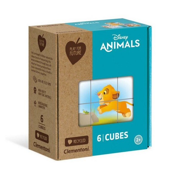 Clementoni Puzzle 6 db-os Play for future mesekocka kirakó - Disney állatok