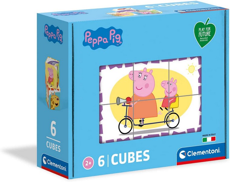 Clementoni Puzzle 6 db-os Play for future mesekocka kirakó - Pappa malac