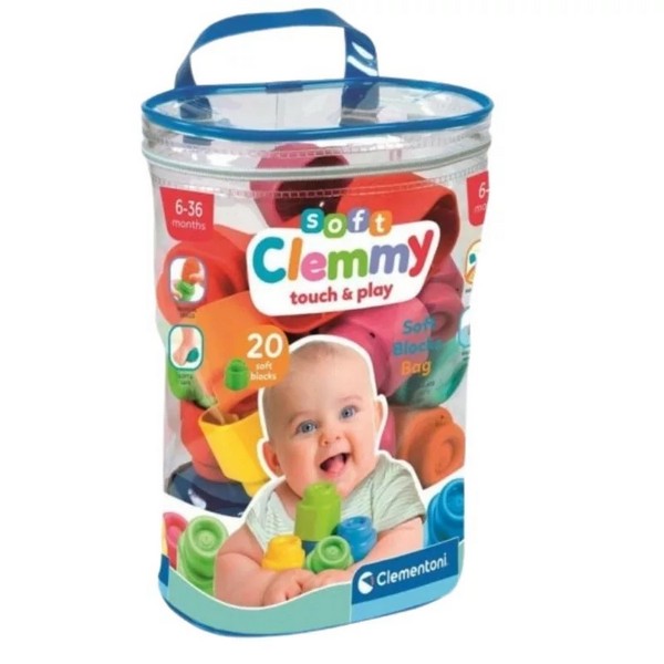 Clemmy Baby Puha Építőkockák Táskában 20 db-os