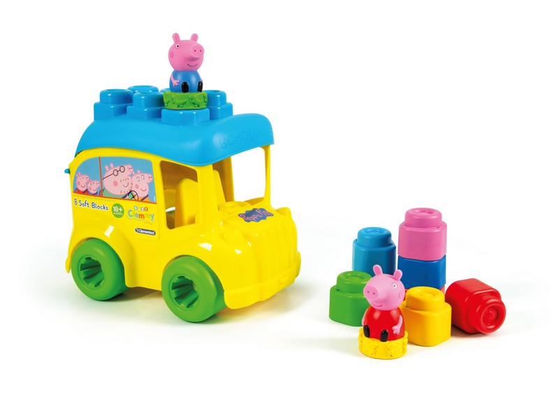 Clemmy Peppa Malac Busz Játékszett Építőkockákkal