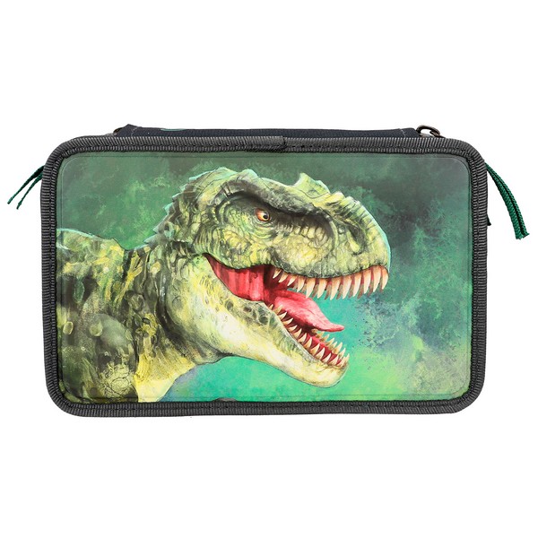 Dino World 3 Emeletes Töltött Tolltartó 3D-s hatással (12475)