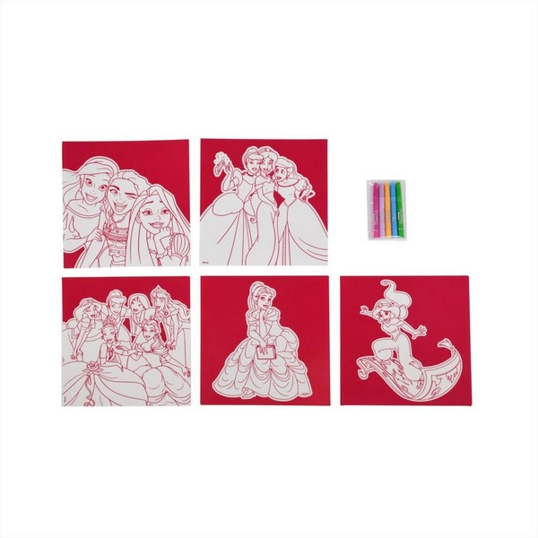 Disney Hercegnők Bársonyos Színező 18x18 cm, 5 db-os