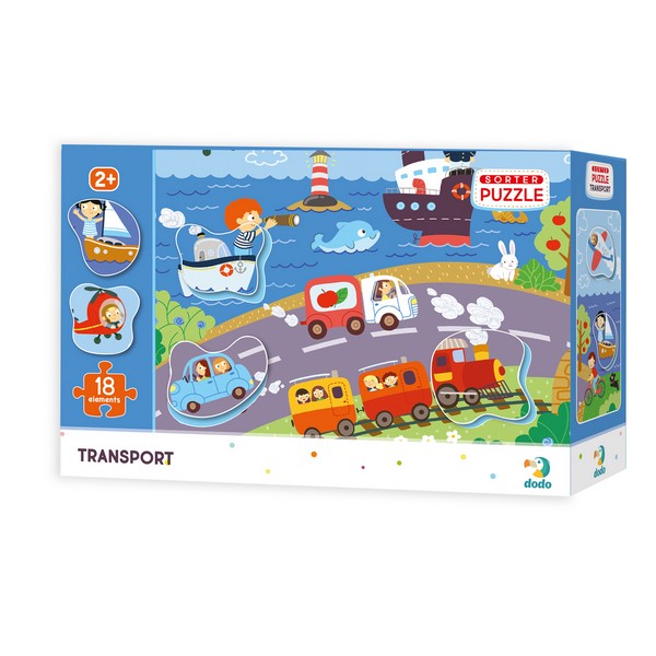 Dodo Puzzle 18 db-os, kivehető elemekkel - Közlekedés