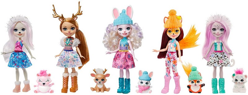 Enchantimals téli baba állatkával (5-ös csomag)