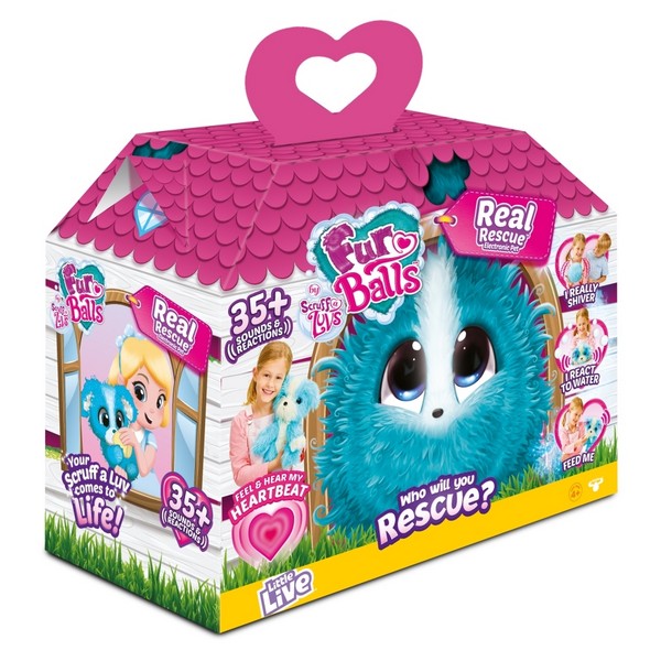 Fur Balls Real Rescue Funkciós Plüss Kék Kutya/Cica