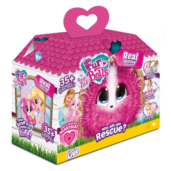 Fur Balls Real Rescue Funkciós Plüss Pink Kutya/Cica