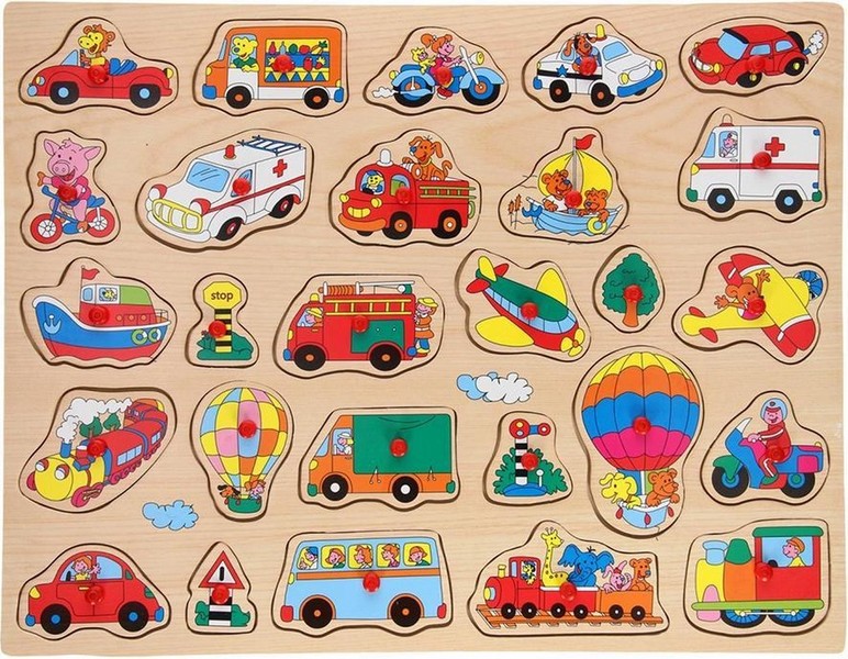 Fa óriás fogantyús puzzle (45x35 cm), 2 féle
