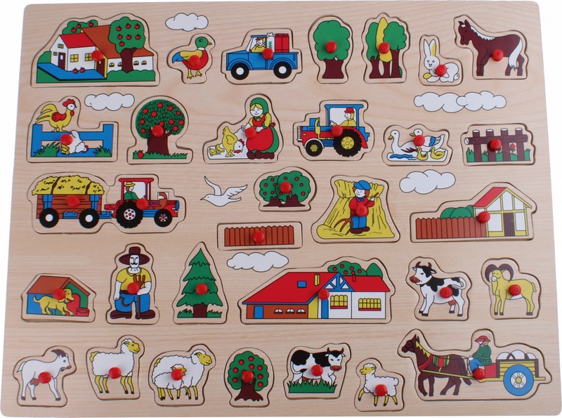 Fa óriás fogantyús puzzle (45x35 cm), 2 féle