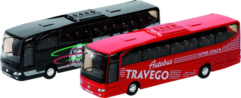 Fém Mercedes-Benz Travego busz 18 cm, 2 színben
