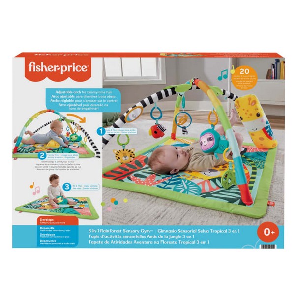 Fisher-Price 3 Az 1-Ben Esőerdős Játszószőnyeg Zsifáfos Pocakpárnával