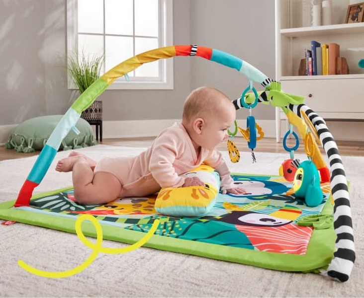 Fisher-Price 3 Az 1-Ben Esőerdős Játszószőnyeg Zsifáfos Pocakpárnával