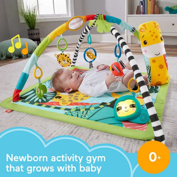 Fisher-Price 3 Az 1-Ben Esőerdős Játszószőnyeg Zsifáfos Pocakpárnával