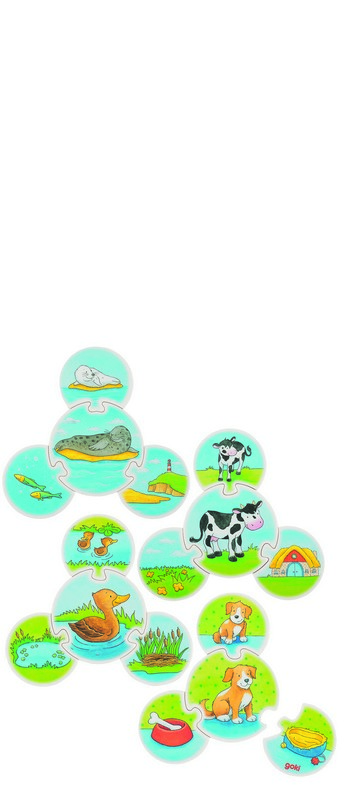 Goki Fa Puzzle 7x4 db-os - Állatok
