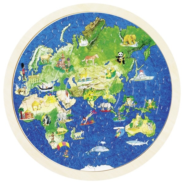 Goki Kör alakú Világtérkép puzzle 57 db-os
