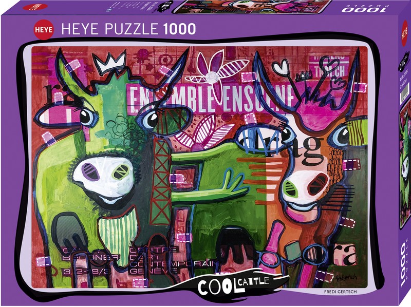 HEYE Puzzle 1000 db - Striped Cows
