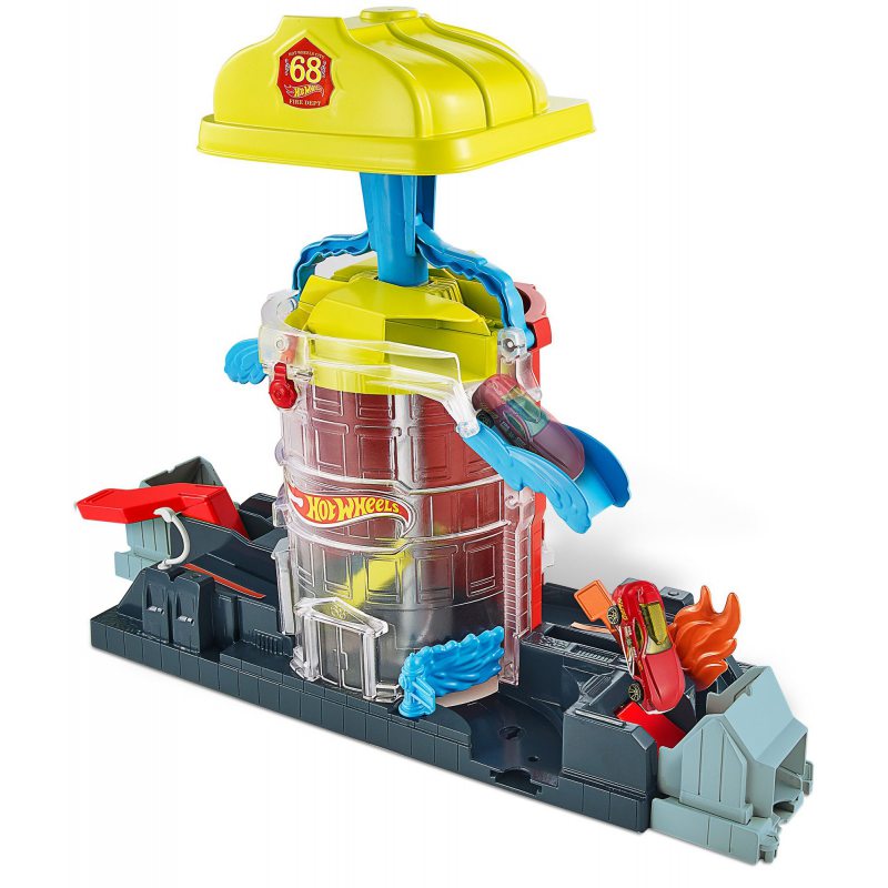 Hot Wheels City Szuperugratós játékszett Tűzoltóság