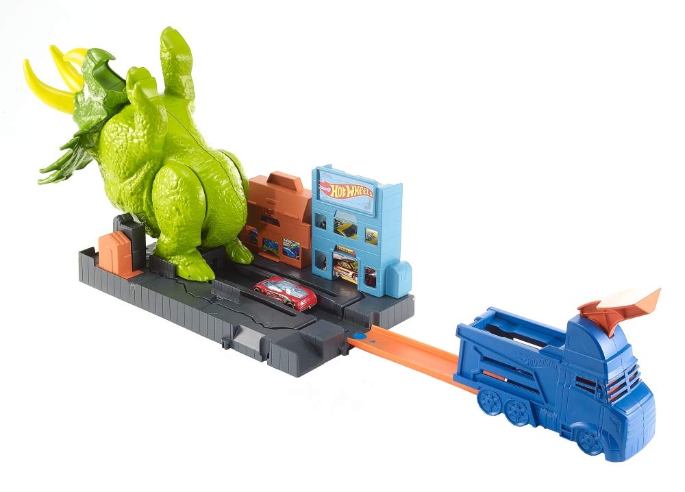 Hot Wheels City Triceratops zúzó pályaszett