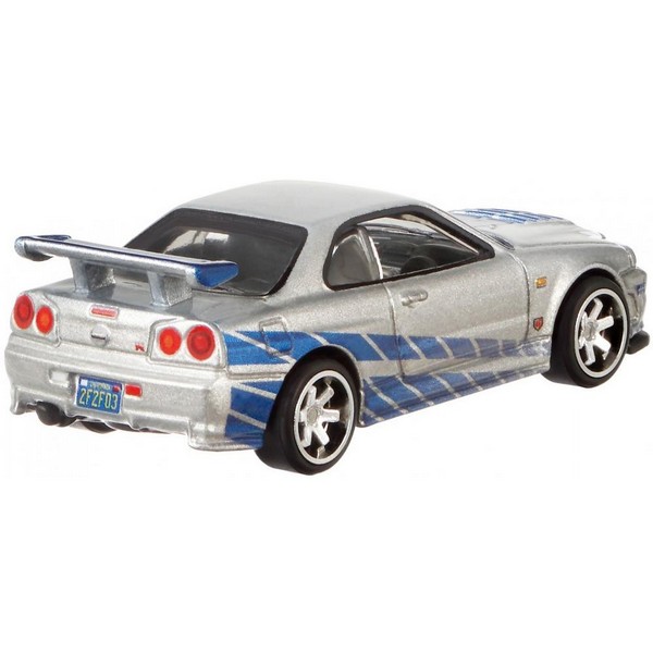 Hot Wheels Fast &amp; Furious autó Skyline GTR R34