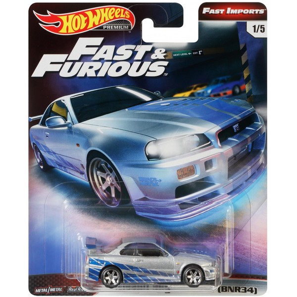Hot Wheels Fast &amp; Furious autó Skyline GTR R34