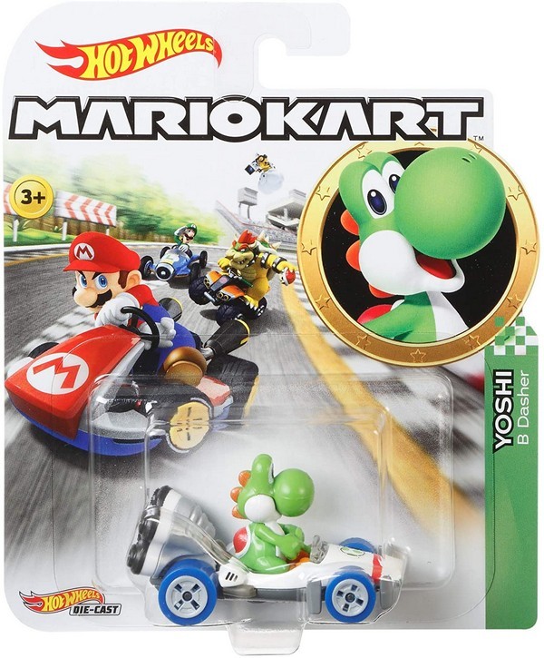 Hot Wheels Mario Kart karakter autó Yoshi
