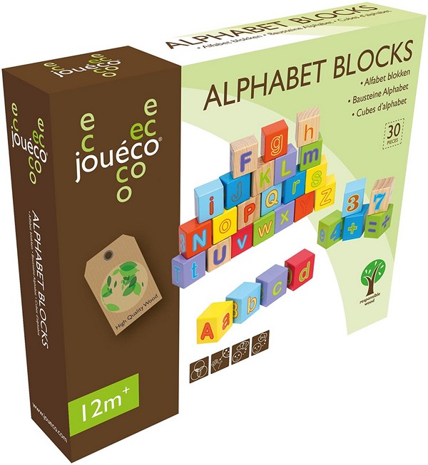 Jouéco ABC Fa építőkockák 30 db